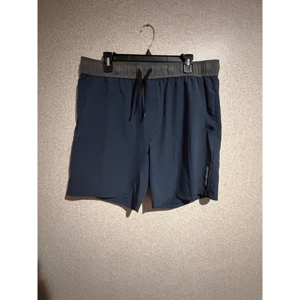 Balance Collection Mens XL Athletic Shorts Navy Blue Grey Waistband Training Gym